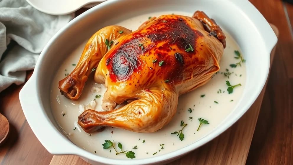 Kyckling i ugn med crème fraiche